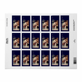 Engel mit Hirschweihnachtsgeschenk Aufkleber Adressaufkleber