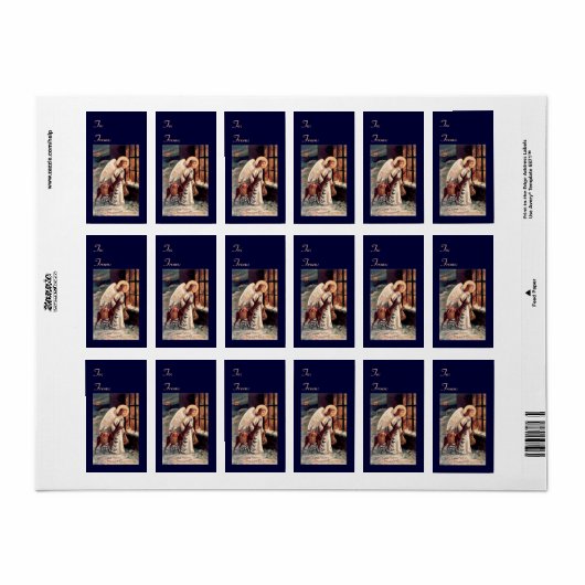 Engel mit Hirschweihnachtsgeschenk Aufkleber Adressaufkleber (Vorne)