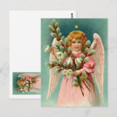 Engel mit Hübsch rosa Kleid Postkarte (Vorne/Hinten)