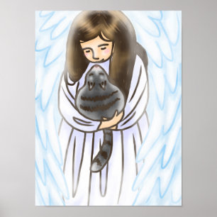 Engel mit Kat Poster