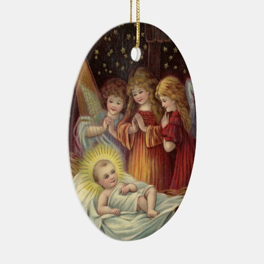 Engel mit Keramik Keramik Ornament (Rechts)