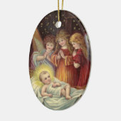 Engel mit Keramik Keramik Ornament (Links)