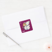 Engel mit Kerze Geschenkaufkleber Quadratischer Aufkleber (Umschlag)