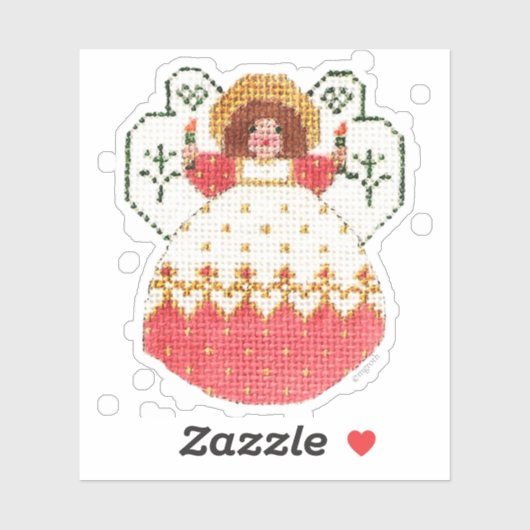 Engel mit Kerzen Aufkleber (Blatt)