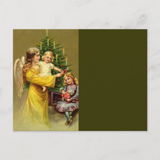 Engel mit Kindern und Baum Postkarte (Vorderseite)