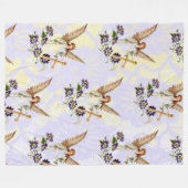 Engel mit Kreuz- und Clematika-Blume Fleecedecke (Vorderseite (Horizontal))
