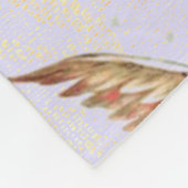 Engel mit Kreuz- und Clematika-Blume Fleecedecke (Ecke)