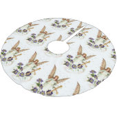 Engel mit Kreuz- und Clematika-Blume Polyester Weihnachtsbaumdecke (Schrägansicht)