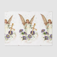 Engel mit Kreuz- und Clematika-Blume
