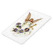 Engel mit Kreuz und Klematisblumen Magnet (Linke Seite)