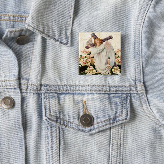 Engel mit Kreuzknopf Button (Beispiel)