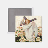 Engel mit Kreuzung Magnet (Vorderseite/Rückseite)