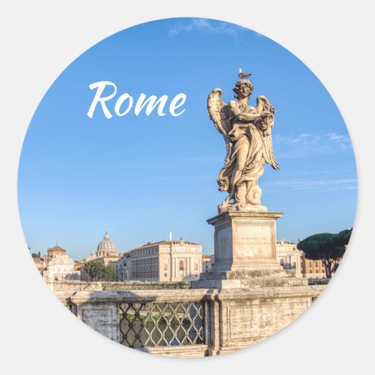 Engel mit Krone von Thorns - Sant'Angelo, Rom Runder Aufkleber (Vorderseite)