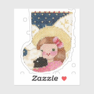 Engel mit Lamm Aufkleber