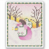 Engel mit Laternensticker Aufkleber (Vorderseite)