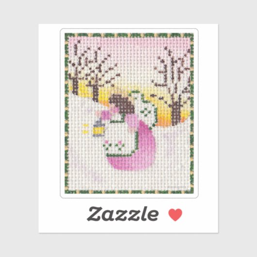 Engel mit Laternensticker Aufkleber (Blatt)