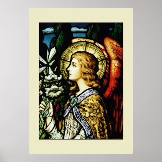 "Engel mit Lilies" Poster (Vorne)