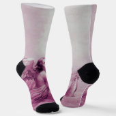 ENGEL MIT LYRA ÜBER DEN WOLKEN Rosa  Socken (Gewinkelt)