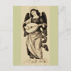 Engel mit Mandolin Postkarte