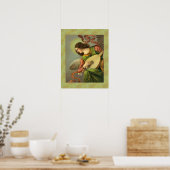 Engel mit Mandoline malend Poster (Küche)