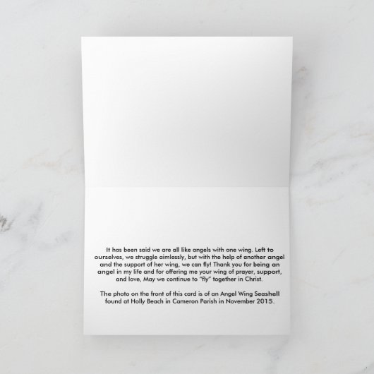 Engel mit One Wing Karte (Innenseite)
