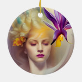 Engel mit Orchid Keramik Ornament (Hinten)