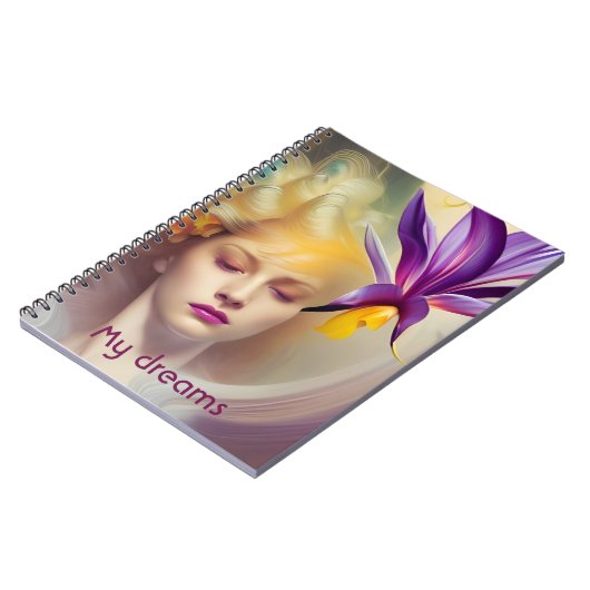 Engel mit Orchid Notizblock (Linke Seite)