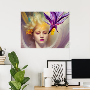 Engel mit Orchid Poster