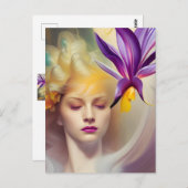 Engel mit Orchid Postkarte (Vorne/Hinten)