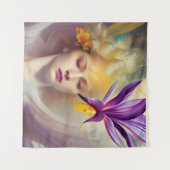 Engel mit Orchid Wandteppich (Vorderseite (Horizontal))