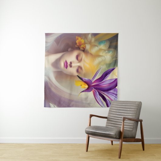 Engel mit Orchid Wandteppich (Beispiel (Horizontal))