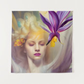 Engel mit Orchid Wandteppich (Vorderseite)