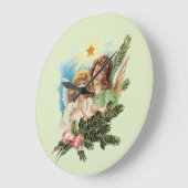 Engel mit Palmen Große Wanduhr (Winkel)