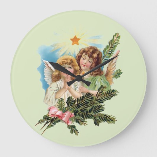 Engel mit Palmen Große Wanduhr (Vorderseite)
