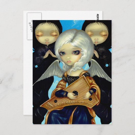 "Engel mit Psalterie" Postkarte (Vorne/Hinten)