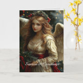 Engel mit Red Sash Weihnachten Karte (Gelbe Blume)