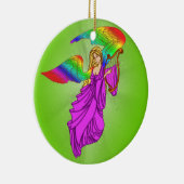 Engel mit Regenbogen-Flügeln Keramikornament (Rechts)