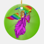 Engel mit Regenbogen-Flügeln Keramikornament (Hinten)