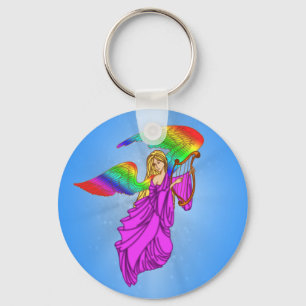 Engel mit Regenbogen-Flügeln Schlüsselanhänger