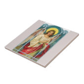 Engel mit rosa Band Triptychon Fliese (Seite)