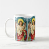 Engel mit rosa Band Triptychon Kaffeetasse (Links)