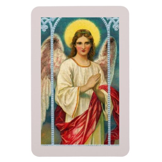 Engel mit rosa Band Triptychon Magnet (Vertikal)