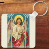 Engel mit rosa Band Triptychon Schlüsselanhänger (Rückseite)