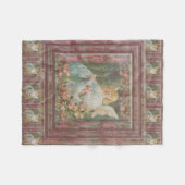 Engel mit rosa Rosen Fleecedecke (Vorderseite (Horizontal))