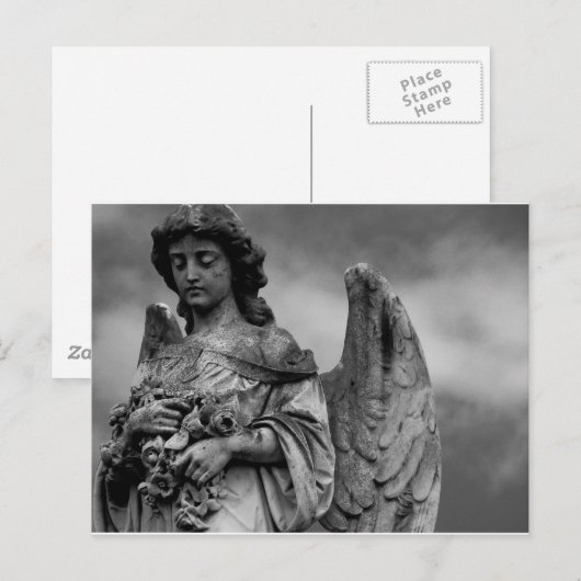 Engel mit Rose Postkarte (Vorne/Hinten)