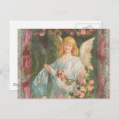 Engel mit Rose Postkarte (Vorne/Hinten)