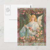 Engel mit Rosen Postkarte (Vorne/Hinten)