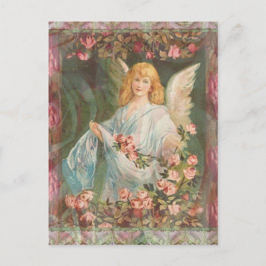 Engel mit Rosen Postkarte (Vorderseite)