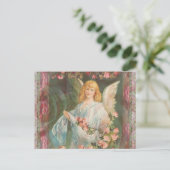 Engel mit Rosen Postkarte (Stehend Vorderseite)