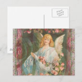 Engel mit Rosen Postkarte (Vorne/Hinten)